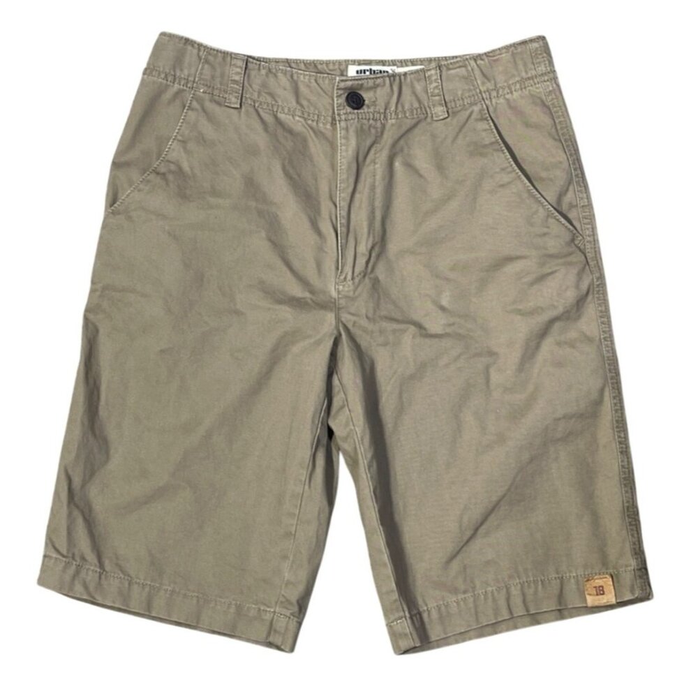 Urban Pipeline Boy's Chino Shorts Size 18 Khaki Flat Front Adjustable Waist